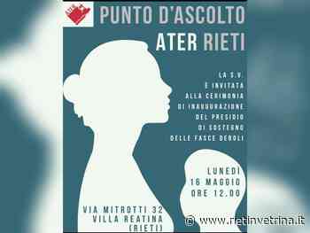 Lunedì 16 maggio a Villa Reatina inaugurazione "Punto d'Ascolto ATER Rieti" - Rietinvetrina