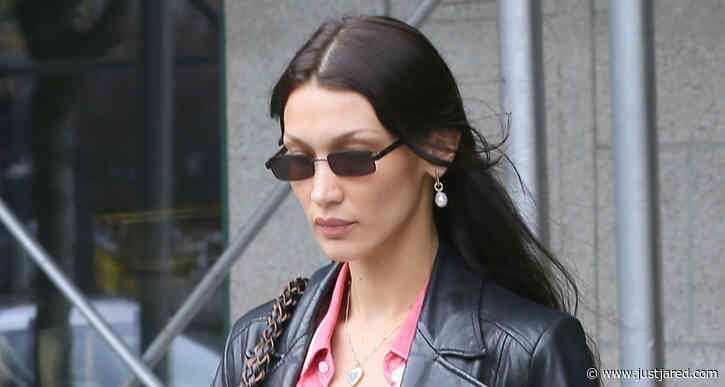 Bella Hadid Wears Leather Jacket to Meeting in NYC