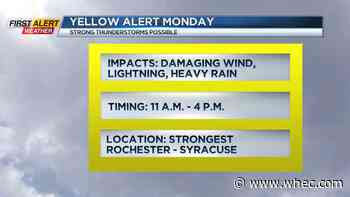 Yellow Alert: Mainly dry today, but strong storms are possible Monday