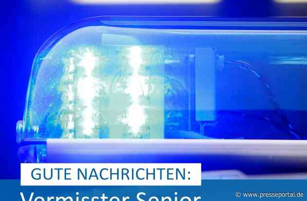 POL-ME: Erfolgreicher Abschluss der Suchmaßnahmen: Vermisster Senior wohlbehalten wieder angetroffen - Erkrath / Düsseldorf / Wuppertal - 2205098
