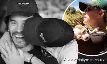 Kaley Cuoco plants a kiss on new beau Tom Pelphrey's cheek and takes care of animals