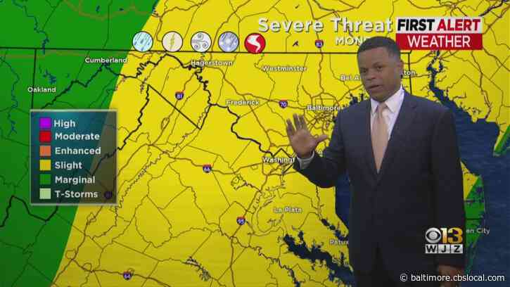 First Alert Forecast: Severe Thunderstorms May Move Into The Area Monday