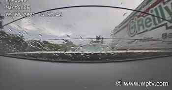 Dash camera captures dump truck crashing into trooper - WPTV News Channel 5 West Palm