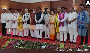 11 ministers take oath as cabinet ministers in Tripura; Opposition parties boycott swearing-in-ceremony