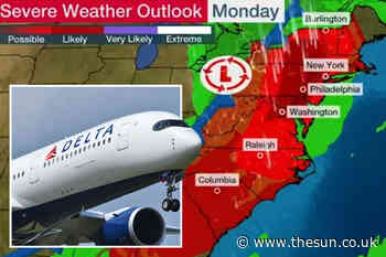 Delta Airline HOURS-long delays disrupts ‘hundreds of flights’ while tornado warning puts 90M Americans at... - The Sun