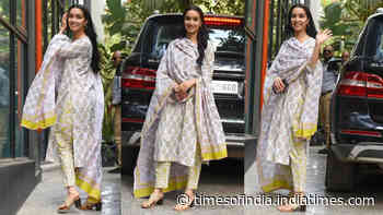 Shraddha Kapoor gets papped outside a production house in Mumbai