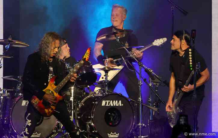 Watch James Hetfield thank his Metallica bandmates in emotional on-stage speech