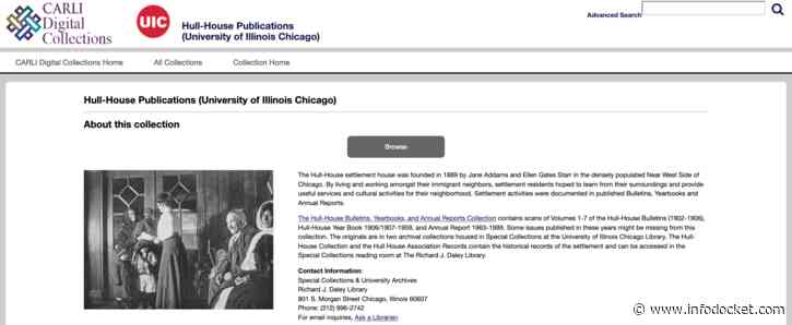 Chicago: “Online Library Collection Celebrates Hull-House on Anniversary of Founder’s Death”