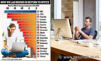 WFH saw full-time commuters drop by 85% as Britain lags far behind Europe in returning to the office
