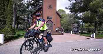 Photos: Nashua, New Hampshire Rev. Andy Armstrong kicks off bike trek home in Nashua, Iowa - WCF Courier