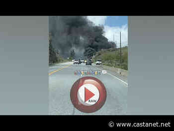Massive vehicle fire on Highway 3 near Osoyoos - Penticton News - Castanet.net
