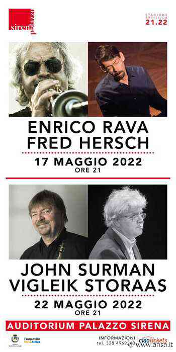Jazz: domani Rava ed Hersch a Francavilla al Mare - Agenzia ANSA