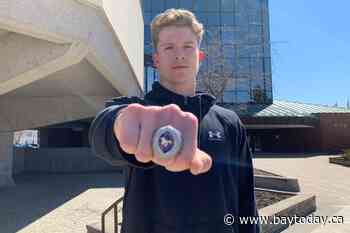 Piper shows off his Vanier Cup ring - North Bay News - BayToday.ca