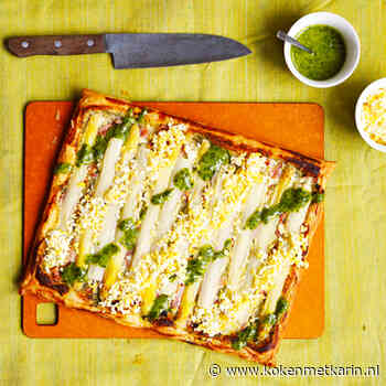 Asperge-plaattaart mimosa
