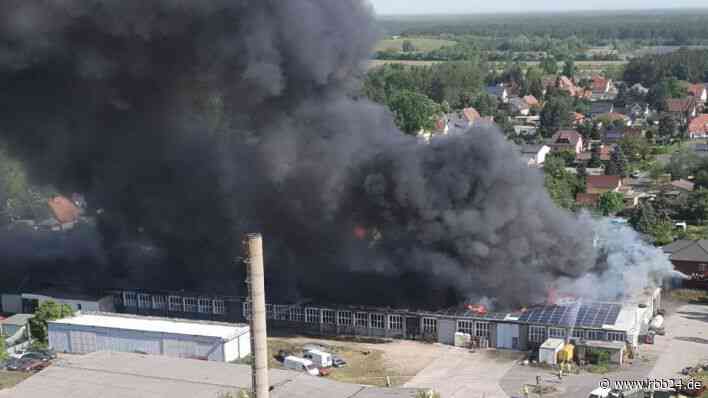 Hallendach in Beeskow nach Feuer eingestürzt - 69-Jähriger schwer verletzt - rbb24