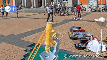 Illusionsmaler Enrico Lein begeistert Rathenow auf dem Märkischen Platz - Märkische Allgemeine Zeitung