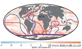 'Deep ocean' water will warm by a further 0.36°F in the next 50 years, scientists predict 