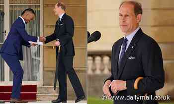 Prince Edward presents Duke of Edinburgh gold awards at Buckingham Palace - Daily Mail