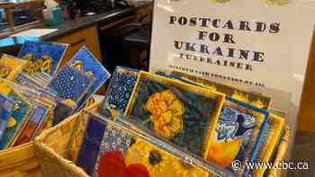 Saskatoon textile artist's fabric postcard project raises money to help Ukraine