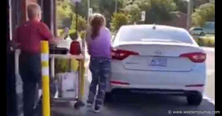 Watch: Woman's Car Ends up Totaled After Taking Off on Its Own at Chick-fil-A Drive-Thru Window