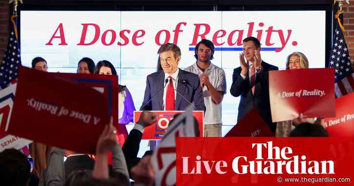 US primary elections: Dr Oz tied with McCormick in test of Trump’s influence on Republicans – live