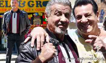 Sylvester Stallone poses with old pal Chuck Zito on set of series Tulsa King in Brooklyn