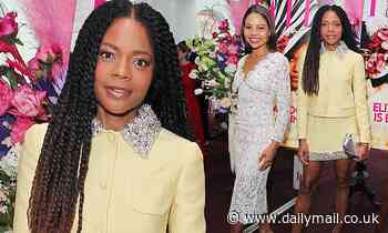 Naomie Harris looks glamorous in yellow outfit with a bejewelled trim to My Fair Lady