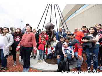 Cast in bronze: Sasakamoose statue unveiled at SaskTel Centre