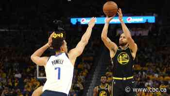 Curry's double-double leads Warriors past Mavericks in series opener