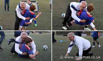 Twitter trolls mock Scott Morrison after accidentally tackling boy during soccer - Daily Mail