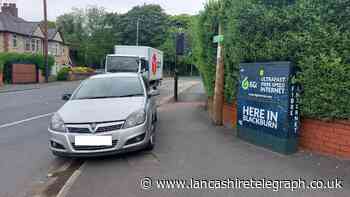 Badly parked, broken down or abandoned?: Car causes huge tailbacks at junction