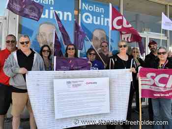 CUPE rally at Quinn's Cornwall campaign office - Standard Freeholder