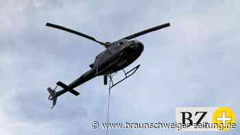 Millimeterarbeit per Helikopter an Bahnstrecke Weddeler Schleife