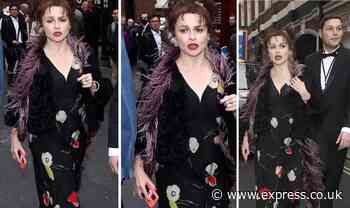 Helena Bonham Carter looks chic in floral black dress as she attends Sondheim Gala - Express