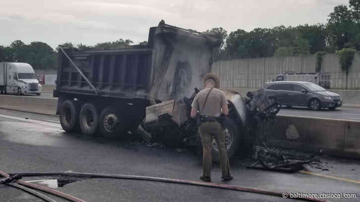 Dump Truck Crash & Fuel Spill Knot Traffic On I-95 In Rosedale