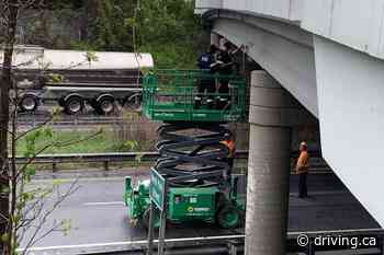 Highway 403 overpass damaged after transport truck hits girder - Driving