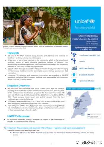 UNICEF DRC Ebola Situation Report #4 for 12 - 18 May 2022 - Democratic Republic of the Congo - ReliefWeb