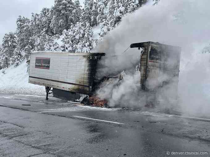 Semi-Trailer Fire Delays Traffic On I-70 Eastbound Near Floyd Hill Open Space