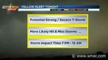 Yellow Alert: Strong thunderstorms coming our way