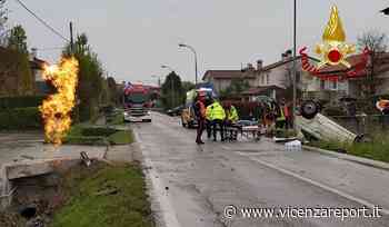 Breganze: auto esce di strada e innesca incendio - Vicenzareport