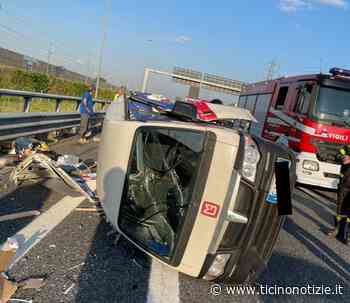 Arluno: scontro cisterna furgone sulla A4, forte perdita di benzina. Nessun ferito - Ticino Notizie