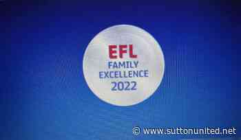 Sutton United joins record-breaking number of EFL clubs to achieve Family Excellence Status - Sutton United