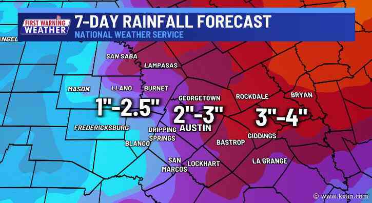 On and off rain and storms for the next three days