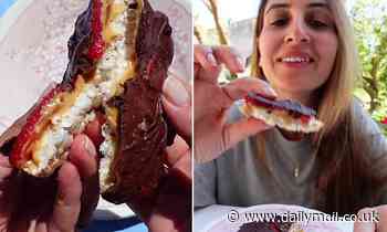 Sydney foodie Cooking with Ayeh shares her four ingredient easy recipe for giant peanut butter cups - Daily Mail