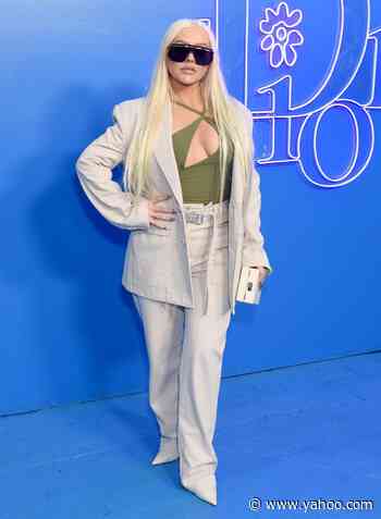 Christina Aguilera Paired a Forgotten Y2K Trend with a Very 2022 Suit - Yahoo Life