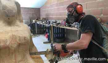Avec sa tronçonneuse, Nicolas Izquierdo sculpte des œuvres monumentales - Maville.com