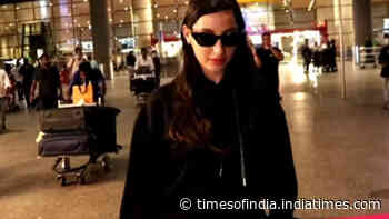 Nora Fatehi flaunts her all-black sporty look at Mumbai airport, obliges paps