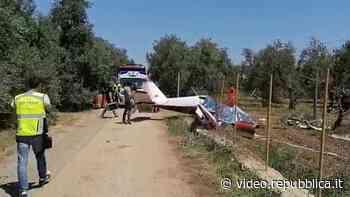 Ultraleggero precipitato in Puglia, il luogo dell'impatto nelle campagne di Trani - Repubblica TV