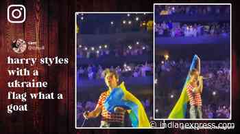 Singer Harry Styles waves Ukrainian flag at New York concert, fans get emotional - The Indian Express