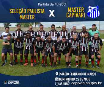 Master Capivari enfrentará Seleção Paulista de Master neste domingo, dia 22, às 10h, no Estádio Municipal “Fernando de Marco” - Prefeitura de Capivari (.gov)
